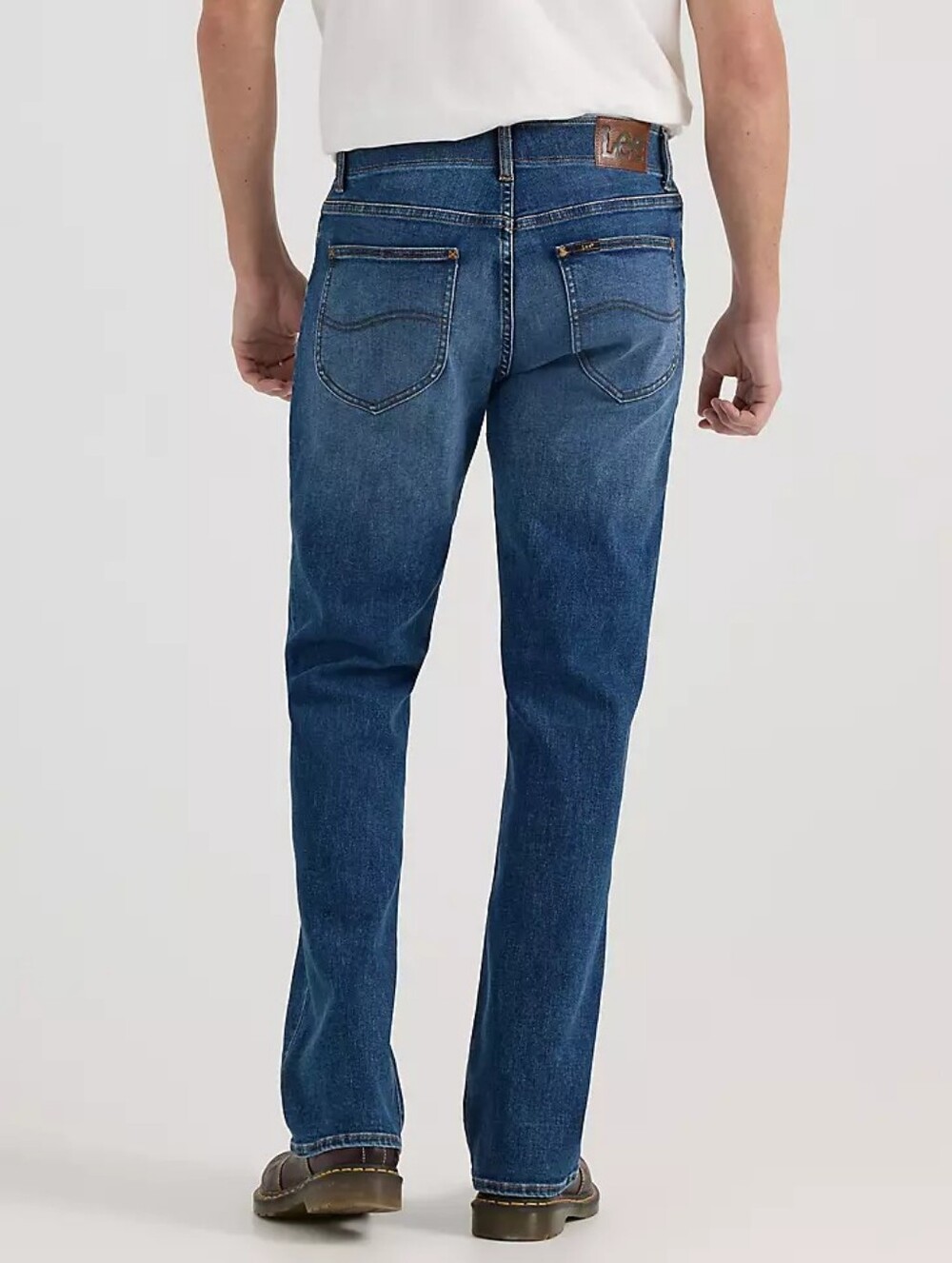 Lee Extreme Motion Regular Bootcut Stretch Blue Wash Denim Jeans Men's 36x36